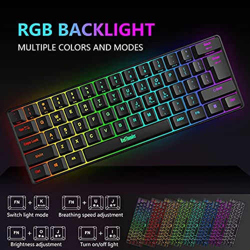 Redthunder 60% Combo De Teclado Y Mouse Para Juegos, Mini Te 2