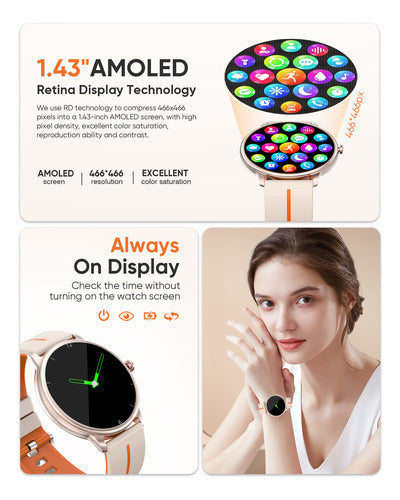 Hystorm Relojes Inteligentes De Salud Para Mujer, Amoled De. 1