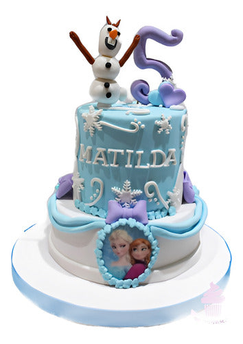 SS GOURMET Torta Frozen Anna Elsa Olaf Nieve - Tematica 2 Pisos 30 Porc 0