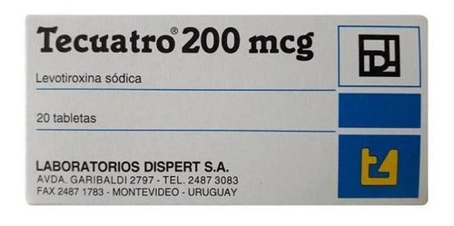 DISPERT S.A. Tecuatro 200mcg X 20 Comprimidos - T4 Levotiroxina 0