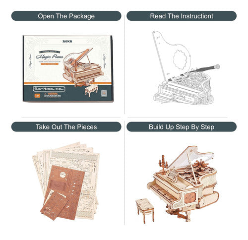 Rokr Wooden Piano Puzzle for Adults, 223 Pieces, Music Theme 2