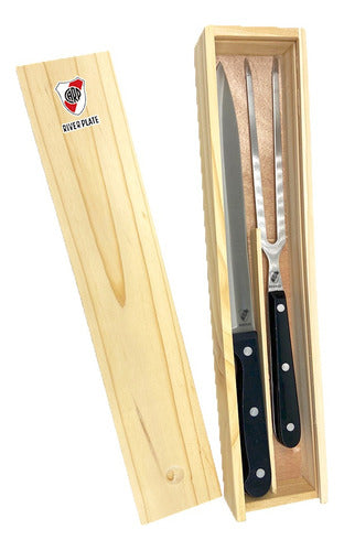 River Plate BBQ Cutlery Set with Wooden Case 0