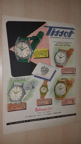 P455 Clipping Antigua Publicidad Relojes Tissot Año 1958 0