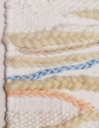 Handwoven Natural, Cream, White, and Pastel Toned Artisanal Tapestry 3
