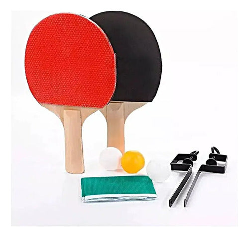 Set De Ping Pong 2 Paletas + 3 Pelotas + Red Pingpong 1