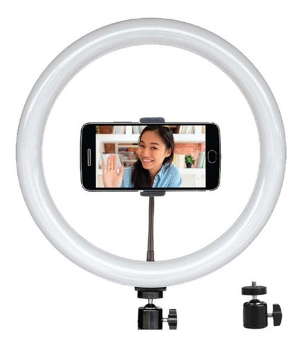 Braun Tabletop Tripod with 20cm Ring Light Kit for iPhone Samsung Premium 7