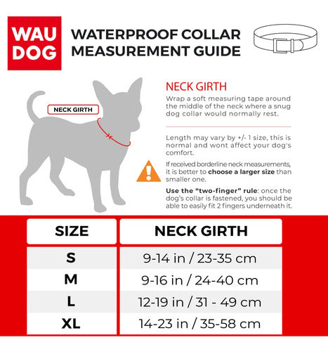 Waudog Waterproof Dog Collar with Plastic Buckle Size M 5