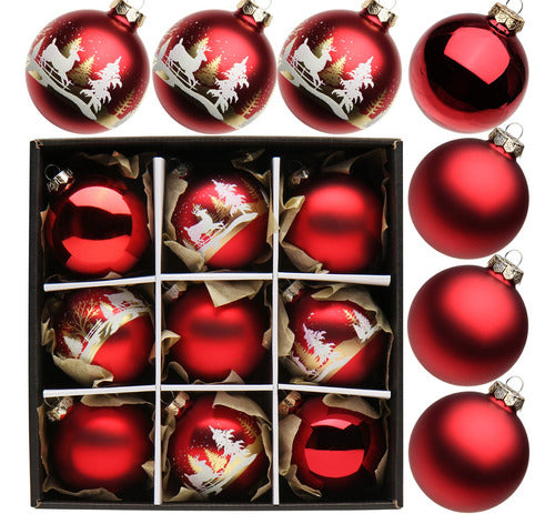 Briful Christmas Ornament Balls 3.15 Inches, Set of 9 0