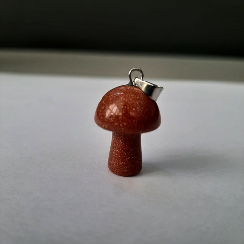 Burdah Beautiful Mushroom Pendant Natural Stone Energy Goldstone Red 1