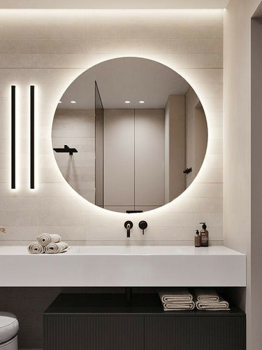 Round 60 cm Mirror with White or Warm LED Light 7
