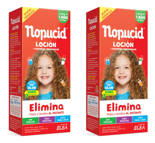 Combo X2 Nopucid Loción Elimina Piojos Y Liendres 65ml 0