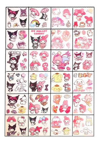 Stickers Adhesivos 96 Planchas Kuromi My Melody Cinnamorroll 7