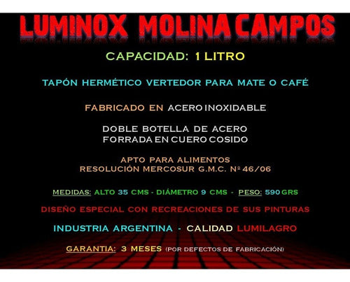 Lumilagro Thermos Molina Campos 1 Lt Leather - Fdn 1