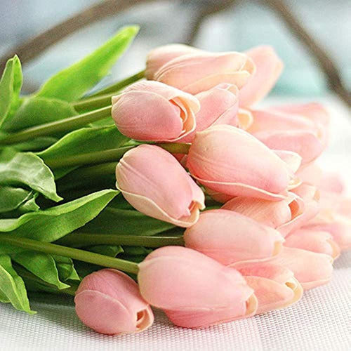 Amzali Real Touch Mini PU Tulips Bouquet 1