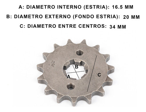 Piñon De Transmision Yamaha Ybr 125 E/ R/ Ed Creuso 1