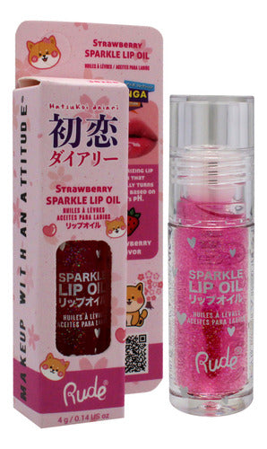 Coleção De Mangá Lip Oil Rude Cosmetics Sparkle Strawberry 2