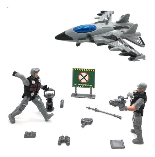 Special Forces Army Military Soldier Combat Kit Set with Airplane, Weapons, and Accessories 1