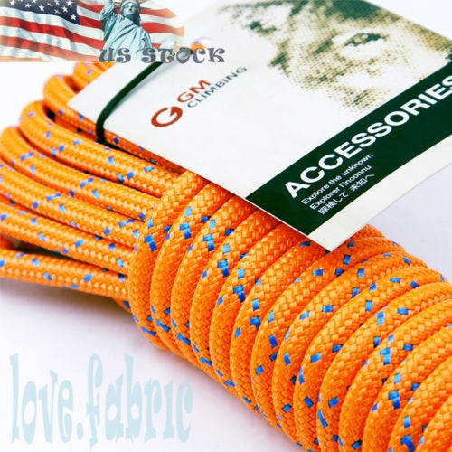 50 Pies 5/16 '' Doble Trenza Accesorio Cable Cuerda Naranja 1