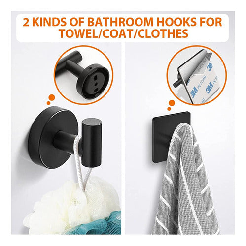 Tudoccy 5-pieces Matte Black Bathroom Hardware Set Sus304 Ac 3