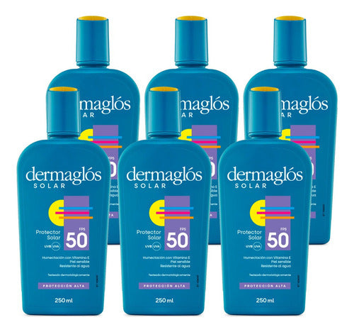 Pack 6 Dermaglós Protector Solar Fps50 Emulsión X 250ml 1