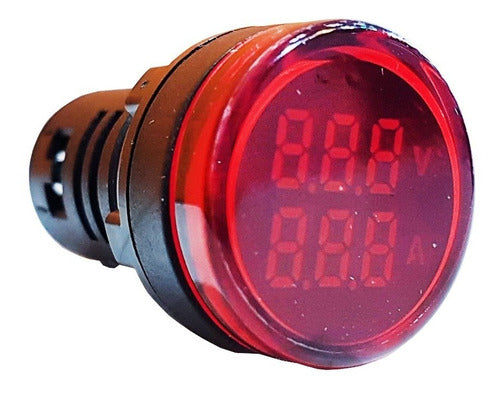 BAW Mini Voltimeter and Amperimeter Digital Round Red 0