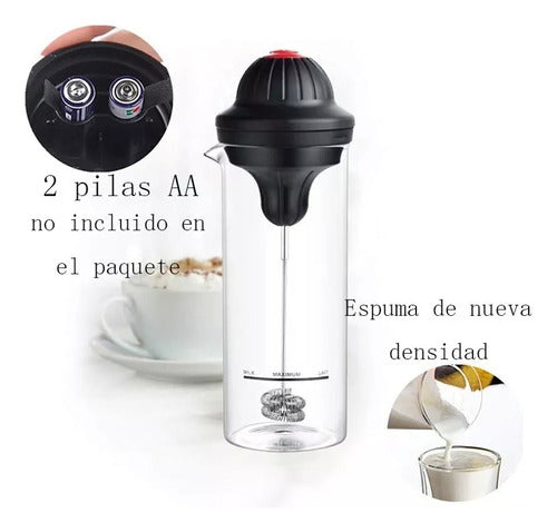 MegaShop Milk Frother for Coffee with Glass Jar 450ml Battery-Free 1