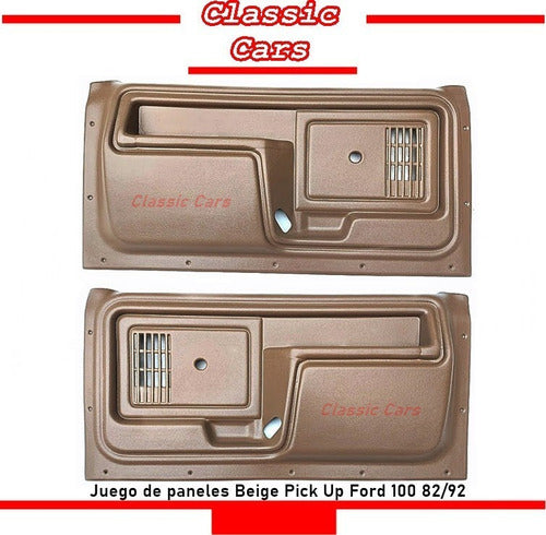 Juego De Paneles De Puerta Pick Up  Ford F-100 82/92 Beige 1