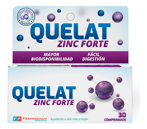 Framingham Pharm Quelat Zinc Forte Dietary Supplement 30 Tablets 0