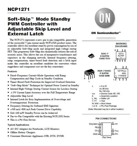 ON Semiconductor NCP1271A NCP1271D65R2G SOP-7 PWM Controller 3