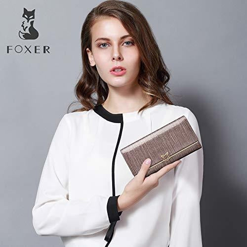 Foxer Women's Leather Trifold Clutch Wallet 6