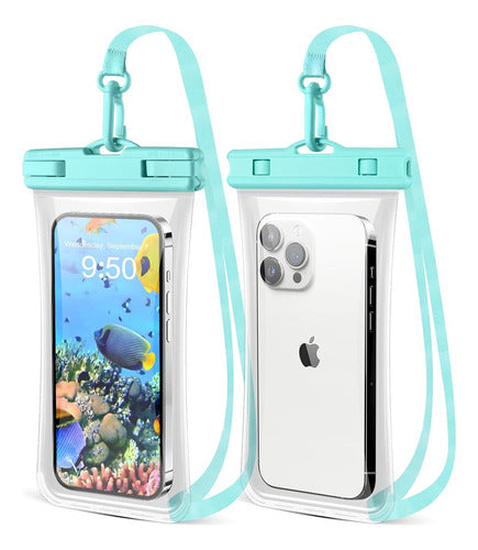 Waterproof Cellphone Protective Submersible Case - Light Blue 0