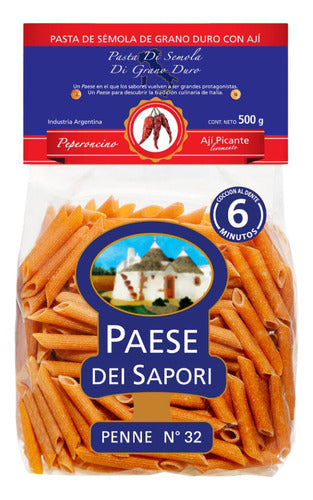 Penne Con Peperoncino Nº 32 Paese Dei Sapori 500gr X6 1