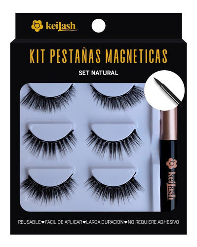 Keilash 3 Magnetic Eyelashes + Magnetic Eyeliner Set 0