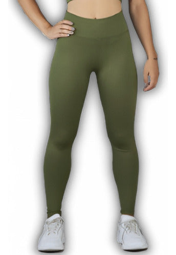 Generic High Waist Athletic Leggings in Jade Green (Size L) 0