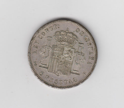 Moneda España 5 Pesetas Año 1898 (98) Plata Excelente 1