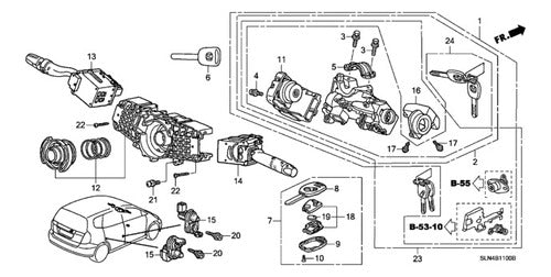 Llaves Cilindro Arranque Encendido Honda City Modelo Nuevo 1