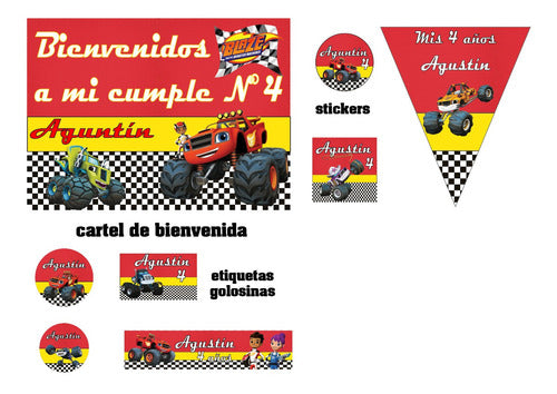 Blaze and the Monster Machines Birthday Printed and Cut Kit 0