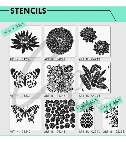 Decorator Stencils Flowers 30x30 8