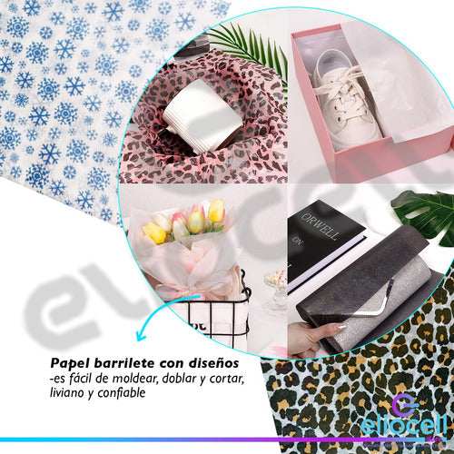 Genérica Papel Seda Barrilete Diseño Copos De Nieve 7