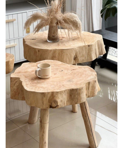 Manada Premium Quality Solid Cypress Wood Round Flower Table 1