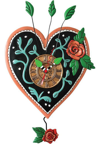 Allen Designs P2054 Pendulum Oscillating Love Heart Clock 0