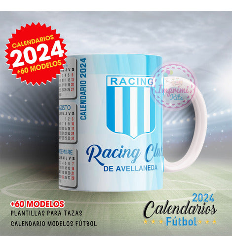 Plantillas Calendarios 2024 Futbol Sublimar Tazas Diseños 1