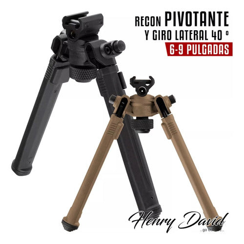 Recon Bipode Rifle Fusil Tactico Pivotante Riel Picatinny 1