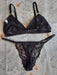 Lace Triangle Set with Adjustable Straps and Thong 7