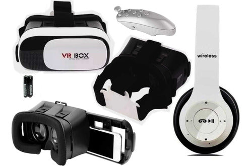 Virtual Reality Glasses +Joystick+Headphones+Free Charger 1