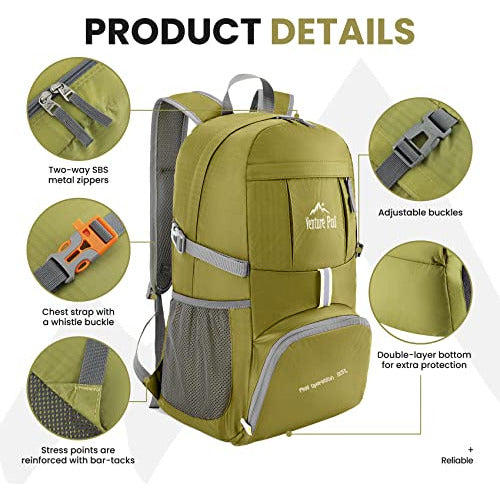 Venture Pal 35L Ultralight Lightweight Packable Foldable Travel Camping Hiking Backpack 2