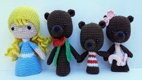 Amigurumi Títeres De Dedo - Ricitos De Oro Y Los 3 Ositos 1