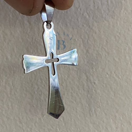 Bavasapiercing Surgical Steel Cross Pendant with Chain 3