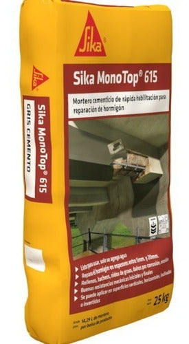 Sika MonoTop 615 X 25 Kg Reparación Estructuras De Hormigón 0