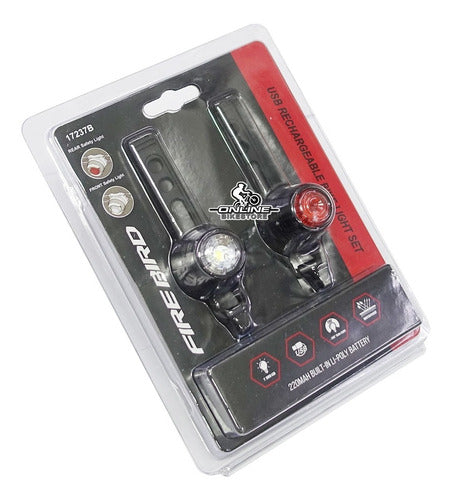 Kit Luces Seguridad Bicicleta Fire Bird Recargables Silicona 1